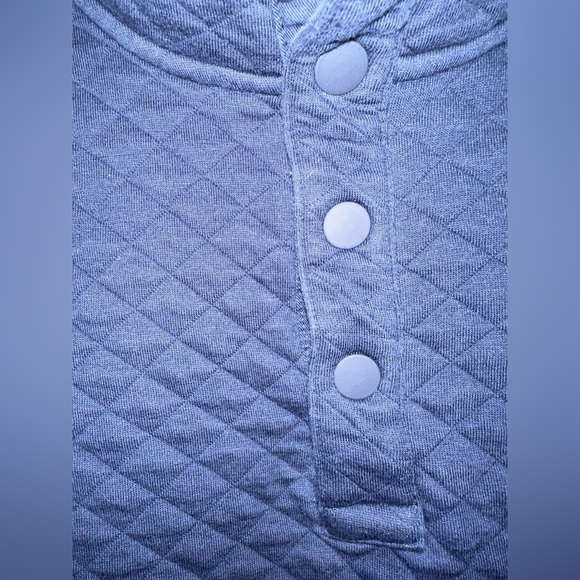 L.L. Bean Quilted Snap Pullover Sweatshirt Navy Blue Size Large - Picture 3 of 10